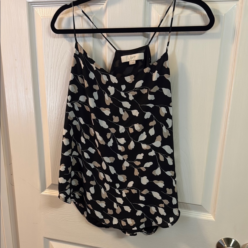 LOFT Black and White Spaghetti Strap Camisole